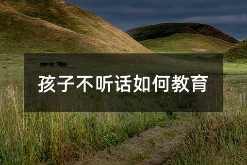 孩子不听话如何教育