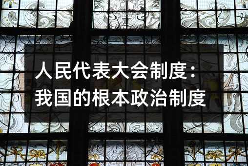人民代表大会制度:我国的根本政治制度