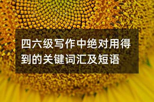 四六级写作中绝对用得到的关键词汇及短语