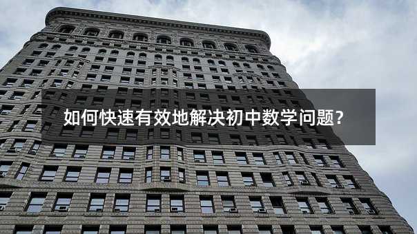 如何快速有效地解决初中数学问题?
