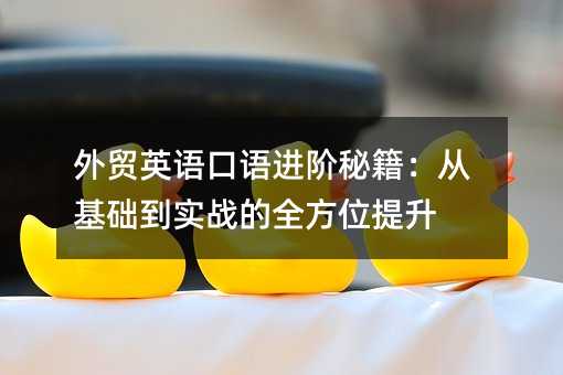 外贸英语口语进阶秘籍:从基础到实战的全方位提升