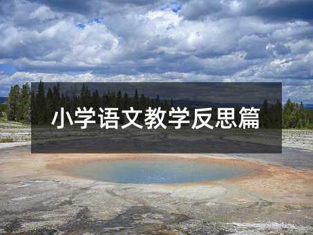 小学语文教学反思篇