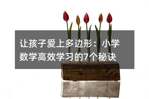 让孩子爱上多边形:小学数学高效学习的7个秘诀