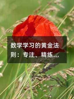 数学学习的黄金法则:专注、精练与心态的和谐统一